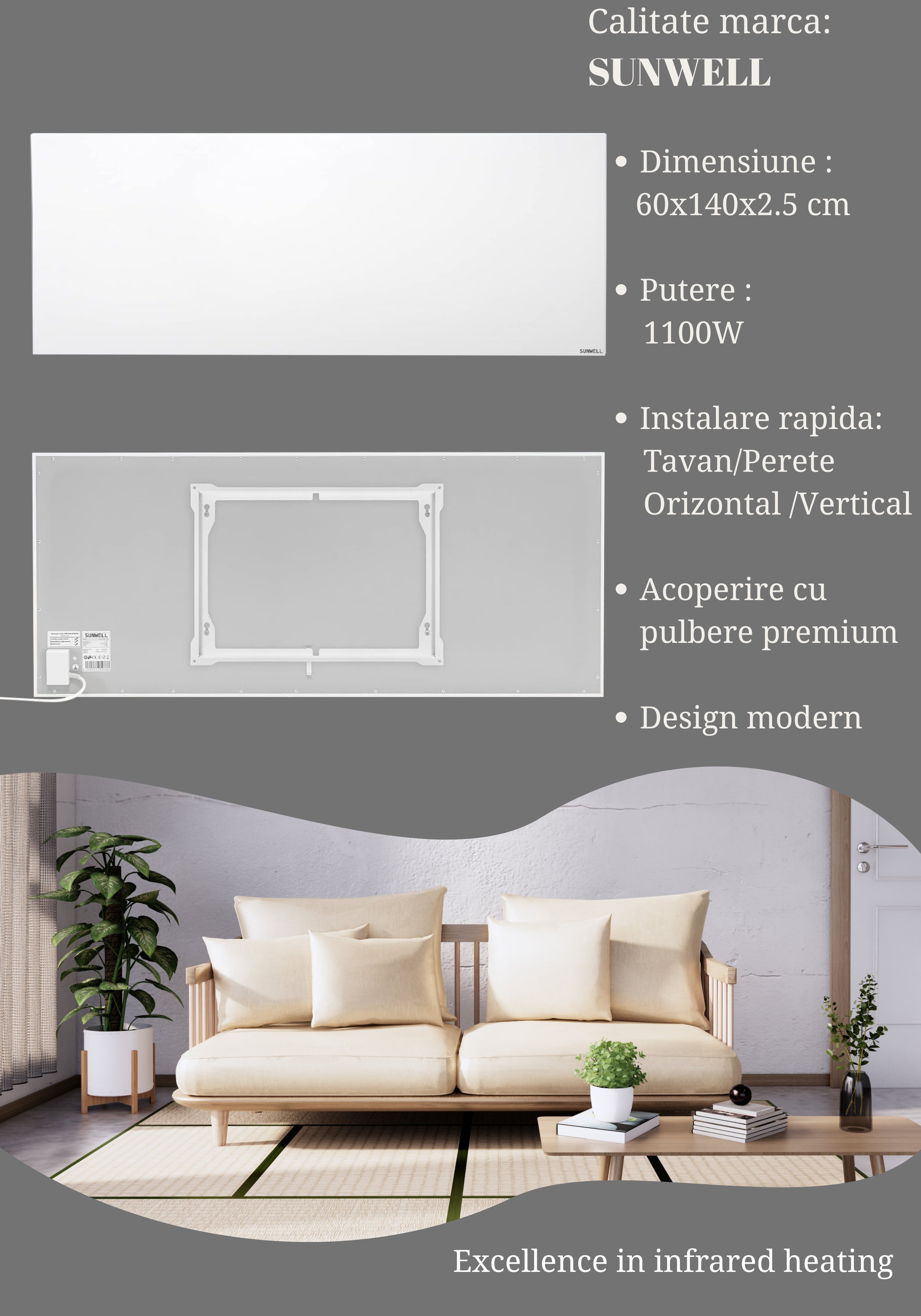 panou radiant sunwell pro 1100 1